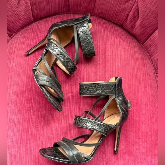 BCBGMaxAzria Black Strappy Heels - Picture 1 of 13